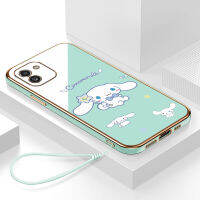 เคสโทรศัพท์ samsung a03 กรอบสีทองชุบด้วยไฟฟ้า รวมทุกอย่าง ฝาหลัง วัสดุ TPU ป้องกันการหล่น ป้องกันการชนกัน กันน้ำ สายรัดข้อมือการ์ตูนน่ารัก เคสโทรศัพท์มือถือ