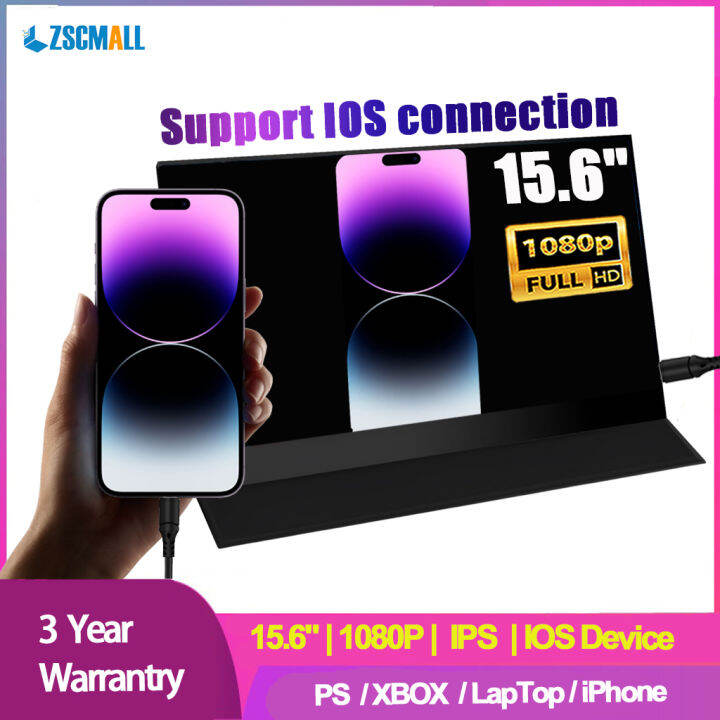 ZSCMALL 15.6inch 1080P Portable Monitor IOS Device IPS 100sRGB USB