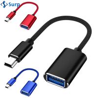 SURP ตัวผู้-ตัวเมีย สาย OTG มินิ USB ความเร็วที่รวดเร็ว U Disk รถ สายอะแดปเตอร์ ความเร็วสูงความเร็วสูง MP3 5Pin Mini-B เป็น USB 3.0 สำหรับ ซัมซุงกาแล็คซี่