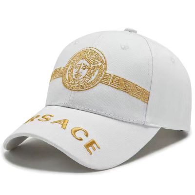 Versaces Classic Embroidered Baseball Cap Fashion Trend Wild Outdoor Couple Cap Casual Peaked Cap