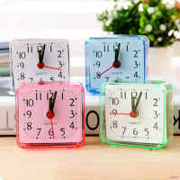 Square Small Bed Alarm Clock Transparent Case Compact Travel Clock Mini Children Student Desk Watch huiteni