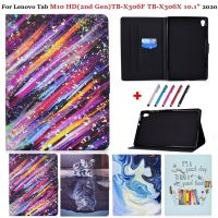 【YF】 Painted Cover for Lenovo Tab M10 HD 2nd Tablet Case 10.1 10.1  Folding Wallet Funda For TB X306F X306X Coque