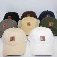 Carhartt ผ้าใบปักลายหมวกเบสบอลมาตรฐานผิวเสื่อปิกนิกกันน้ำน้ำโค้งไปตามหมวกแบบย้อนยุคในยุโรปและหมวกและเครื่องมือคู่รักนักเรียนสไตล์เกาหลี