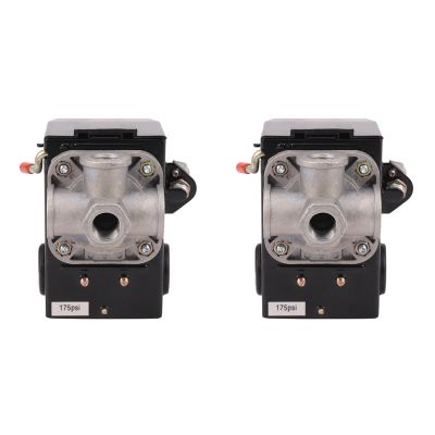 2X Pressure Switch Control Air Compressor 140-175 PSI 4 Port Heavy Duty 26 AMP Black