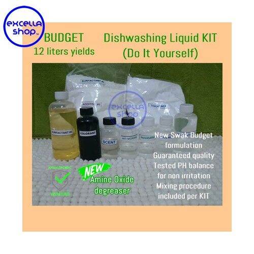 Dishwashing Liquid KIT set BUDGET PACK DIY Soap raw materials 12 Liters