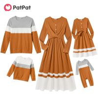 【hot】 Matching Outfits Long-sleeve V Neck Front Colorblock Rib Knit Womens Dresses and Sweatshirt Sets