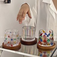 ℗ Niche designer ins retro hand-painted glass will refract rainbow luster painted water whiskey