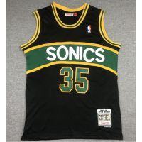 Hot Newest Top-quality New arrival 2022 2023 Newest shot goods Most popular 22/23 Top quality Ready Stock High quality new mens Seattle Supersonics 35 Kevin Durant Vintage embroidery basketball jerseys jersey Black green bar