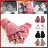 PEANSEA Autumn Winter Gift Wool Half Finger Mittens Gloves Thicken Hand Warmer Flip Knitted