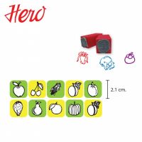 Hero ตรายางผลไม้ 10 ลาย ขนาด 2.0 cm. 1 ชุด