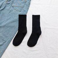 Uni Cotton Socks White Casual Socks Mens Long Sports Socks Cotton Plain Blackwhite For Boys For Students 1 Pair