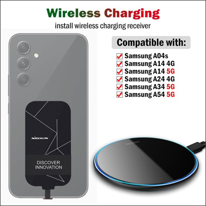Wireless Charging Set for Samsung Galaxy A54 A34 A24 A14 A04s 4G 5G Qi Wireless Charger+Nillkin