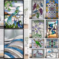 Customized Size Stained Art Glass Film Window Films Static Cling Frosted Sticker Bathroom Kitchen Cupboard Door Home Decor