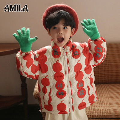 AMILA เสื้อแจ็คเก็ตเสริมไหล่การ์ตูนเด็กหนาเสื้อแจ็คเก็ตเสริมไหล่ขนาดเล็กและขนาดกลางขนาดหนาของเด็กแจ็คเก็ตผ้าฝ้ายลง