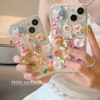 3D Sanrio Hello Kitty pink cute donut cartoon Phone Cases For iPhone 14 13 12 11 Pro Max XR XS MAX X Back Cover