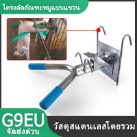 ลูกสุกร Castration Rack ตะขอคู่ติดผนังสแตนเลส Pig Castration ผู้ถือคงที่สำหรับฟาร์มปศุสัตว์ เครื่องมือแร็คตอนสุกร Double Hook Suspension สแตนเลสใช้งานง่ายสะดวก Pig Castration Frame