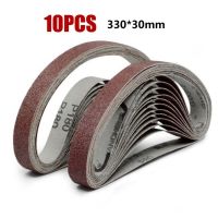 10pcs 30x330mm Sanding Belt 40 1000Grit Grinding And Polishing For Angle Grinder Hook amp; Loop Abrasive Sander Paper Use For Polis