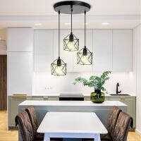 R Led Pendant Lights for Dining Room Kitchen Adjustable Hanging Ceiling Lighting Fixture Metal Cage Chandelier E27 Base