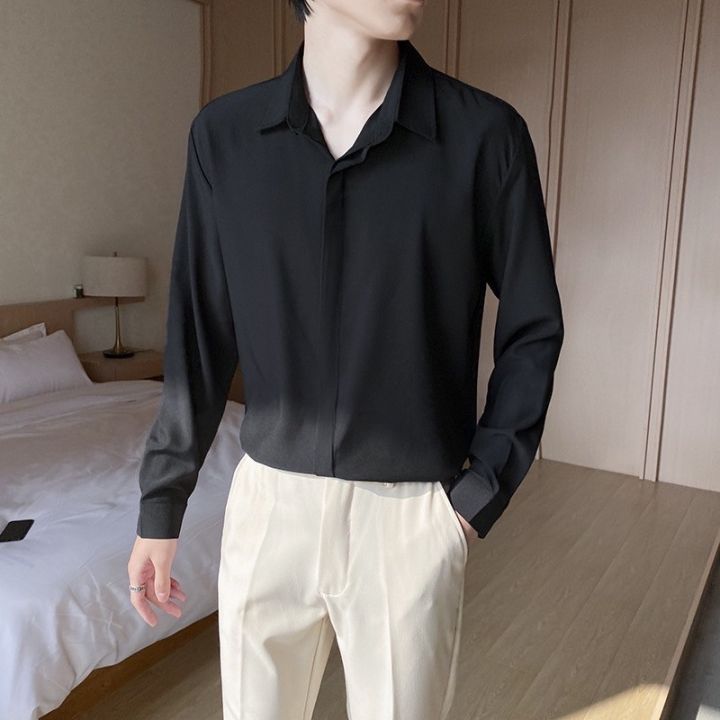 เสื้อเชิ้ตแขนยาวสีพื้น-เชิ้ตสไตล์เกาหลี-เชิ้ตทำงาน-ma003-215