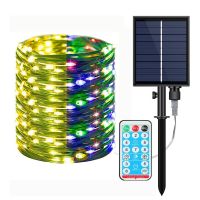 Solar Rope Lights Outdoor Waterproof Solar Fairy Light with 8 Modes Remote Control,String Light for Patio Yard