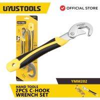 UYUSTOOLS  YMM202 2Pcs  C-Hook Wrench Set  Punch Board Multifunction Clamp Opening Steel Wrench