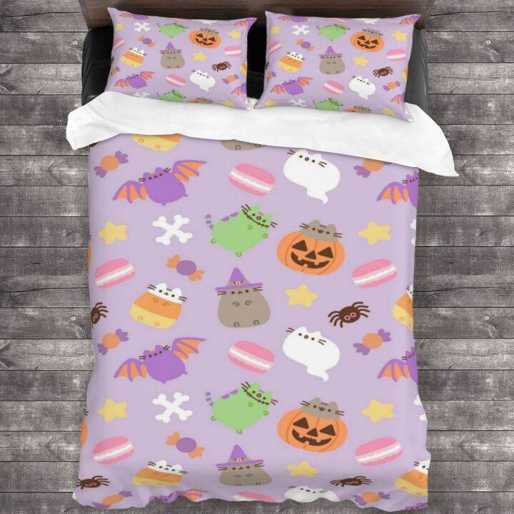 【In Stock】 Pusheen Bedding set quilt cover set 3 piece quilt cover with