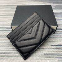 【CC】✼  genuine leather card holders classic embroidered thread stripe business/ID/credit clip luxury for men