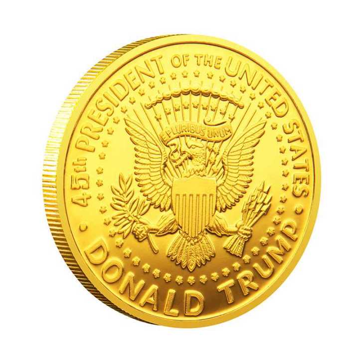 เหรียญนกอินทรีเหรียญที่ระลึกทรัมป์ชุบทองเสรีภาพ2020ประธานาธิบดีโดนัลด์ทรัมป์สินค้าเคลียร์สต๊อก