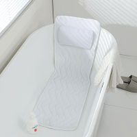 Non Slip BathTub Mat Suction Cup Bath Tub Pillow Long SPA Pillows Neck Cushion Hangable Bathroom Accessories