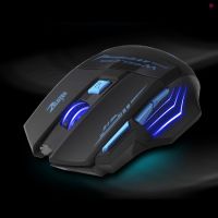 Zelotes F14 Led เมาส์ออปติคอลเล่นเกมแบบไร้สาย 2.4G 2400 Dpi 7 ปุ่มกดมีสีสันสําหรับ Pro Gamer