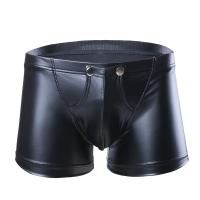 ผู้ชายเซ็กซี่เปิดเป้าหนังนักมวยชายกางเกงหนังสั้น  Mens Sexy Open Crotch Soft Leather Boxer For Sex Leather Short Pants Bulge Pouch Sexy Bottom Underwear Crotchless【 Sekexi-214】