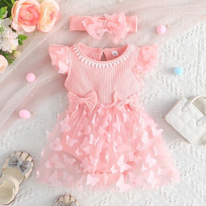 Set Dress Baby Girl Newborn 0-18 Months Birthday Baju Gaun Budak ...