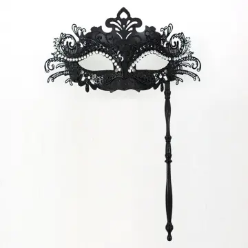 Halloween Party Mask with Holding Stick Evening Prom Masquerade