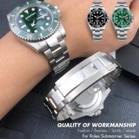 2023 Original ✟△ Gelang jam tangan baja tahan karat 21mm 20mm 316L untuk Rolex Hulk Submariner GMT kunci geser gesper logam perak emas tali jam