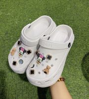 (สินค้าขายดี) SIZE.36-41EU รองเท้าแตะ ขาว รองเท้าแตะหัวโต รองเท้าหัวโตส้นหนา รองเท้าแตะแฟชั่น รองเท้าแตะผู้หญิง นุ่ม เบา พื้นหนา [KLO015]