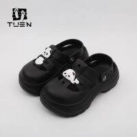 New Panda Croc Shoes Womens Summer Outerwear Anti-Slip Fashionable Thick-soled Baotou Increased Beach Sandals and Slippers Ins 【JYUE】