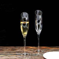 【CW】✺✤  2Pcs/set Lead-free Bevel Glass Cup Glasses  Flutes Goblet Wine Bar Wedding Drinkware 220ml