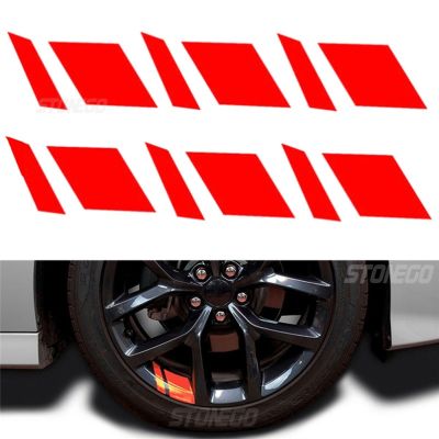 【CC】 STONEGO Car Sticker Reflective Rim Vinyl Warning Stickers Hash Racing Hub Decals for Size 16  - 21
