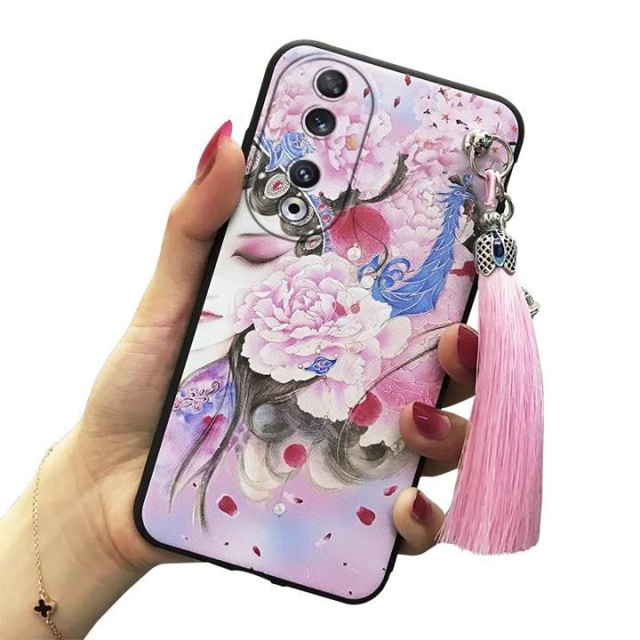 protective-new-arrival-phone-case-for-honor90-dirt-resistant-new-cartoon-anti-knock-waterproof-lanyard-shockproof-tpu