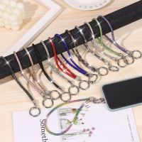 Glitter BlingBling Rhinestone Phone Lanyard Bright Phone Chain Diamond Crystal Wrist Straps Keychain Hanging Cord Anti-lost Rope Phone Charms