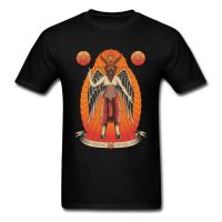 เสื้อยืดผ้าฝ้ายพิมพ์ลาย Latest American Traditional Satan Baphomet Tshirt For Men Print Design 100 Cotton Fabric O-Neck  OGPD