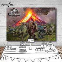 Sensfun Volcano Eruption Jurassic Dinosaur Party Backdrop Children Happy Birthday Party Photgraphy Backgrounds 220x150cm