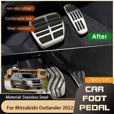 สำหรับ Mitsubishi Outlander SEL GN 2022สแตนเลสไม่มีการเจาะ Non-Slip Accelerator เบรครถเท้าเหยียบอุปกรณ์เสริม AT MT