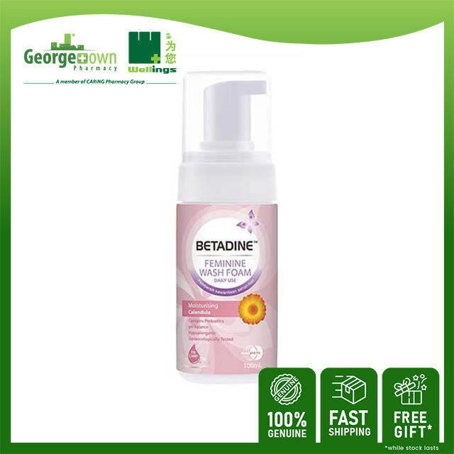 BETADINE FEMININE WASH FOAM DAILY USE MOISTURISING CALENDULA 100ML Lazada