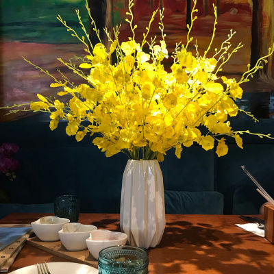 ดอกไม้ประดับบนโต๊ะทานอาหารเต้นรำกล้วยไม้ดอกไม้เทียมดอกไม้แห้งคุณภาพสูงกับแจกัน Sethuilinshen