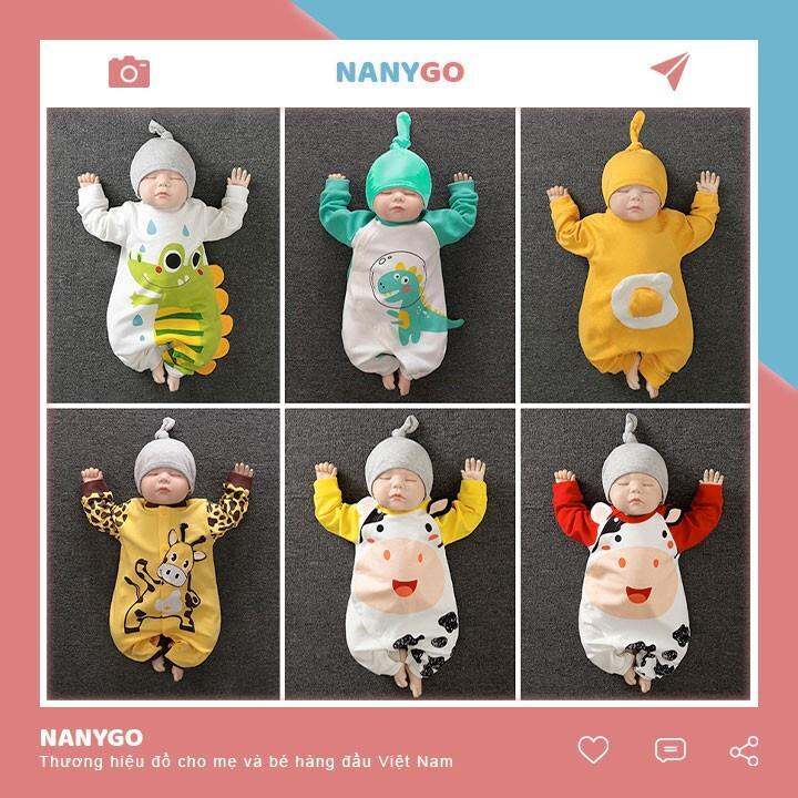 Quần Áo Trẻ Em Sơ Sinh Bộ Đồ Liền Thân Dài Tay Chất Cotton Body Hình Thú Cho  Bé Trai Bé Gái [Bdd18] | Lazada.Vn