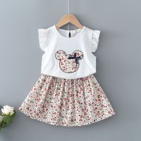 Baby Girl Summer Clothes Suits Kids White Tees And Floral Skirts Outfit Two Piece Childrens Princess Clothing Toddler Girl Suit  by Hs2023