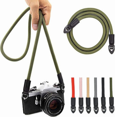 Eorefo Camera Strap Vintage 100cm Nylon Climbing Rope Camera Neck Shoulder Strap for Micro Single and DSLR Camera.(Army Green)