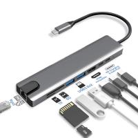 【Big-promotion】 Rehmans store. USB C Hub Type-C 3.1ถึง4K HDMI-เข้ากันได้ RJ45 USB Sd/tf เครื่องอ่าน PD Fast Charge 8-In-1 USB Dock สำหรับ MacBook Air Pro PC HUB