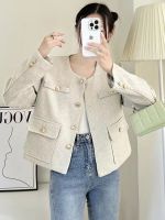 ▣ SMTHMA New Small Fragrant Tweed Jacket Coat Woolen Streetwear Outwear Crop Top